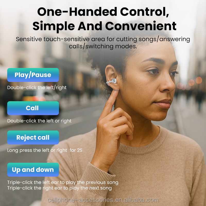 Open-Ear Clip-On Earbuds with Diamond 4