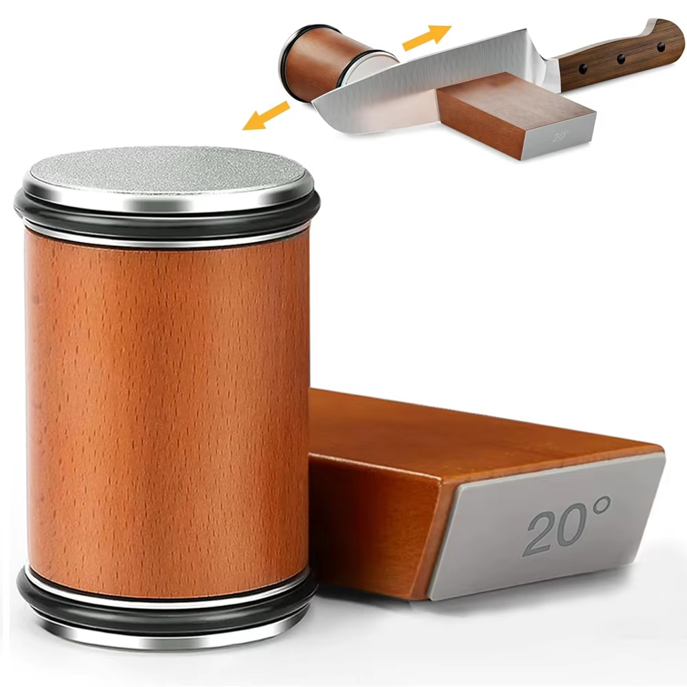 Double-Sided Diamond Knife Sharpener With Magnetic Roller