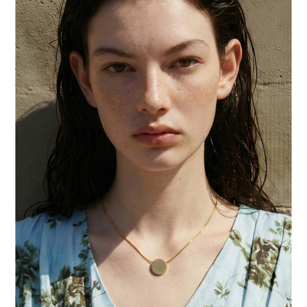 Minimalist Stainless Steel Necklace Gold Pendant 4