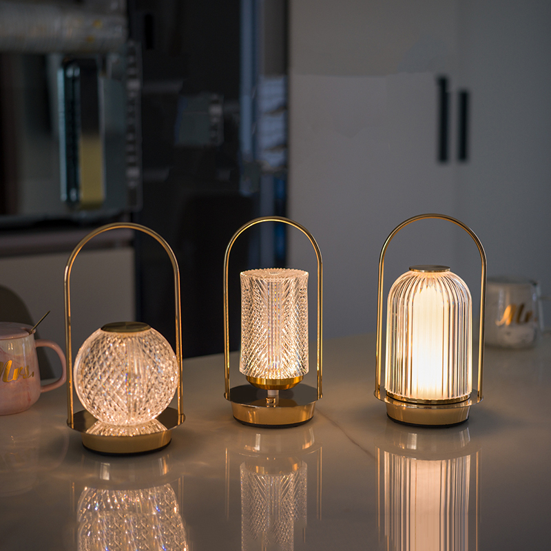 Dimmable Gold Crystal LED Table Lamp 4