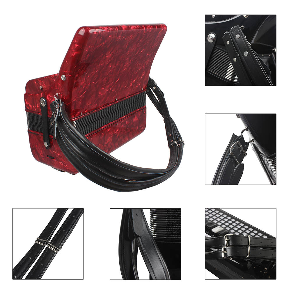 Leather Accordion Straps Adjustable From 60 Bass To