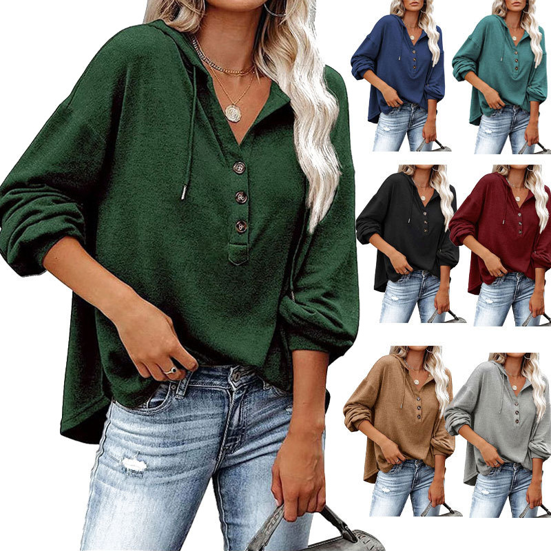 Women's Sports Pullover Zipper Sweater Loose V-neck Long 2