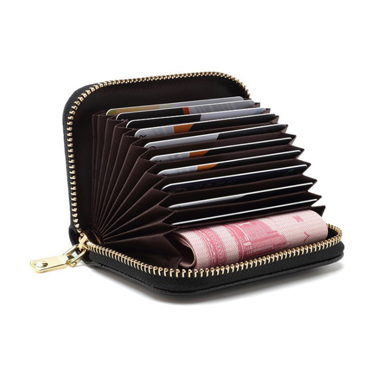 Accordion Cowhide Leather Card Holder 4
