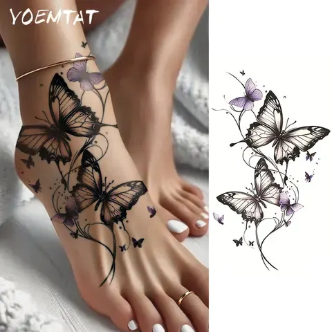 Waterproof Temporary Butterfly Tattoo Sleeve