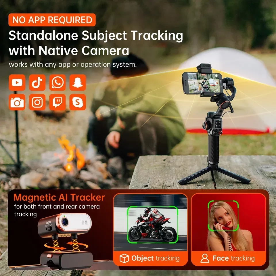 3-Axis Phone Gimbal with Fill Light 2