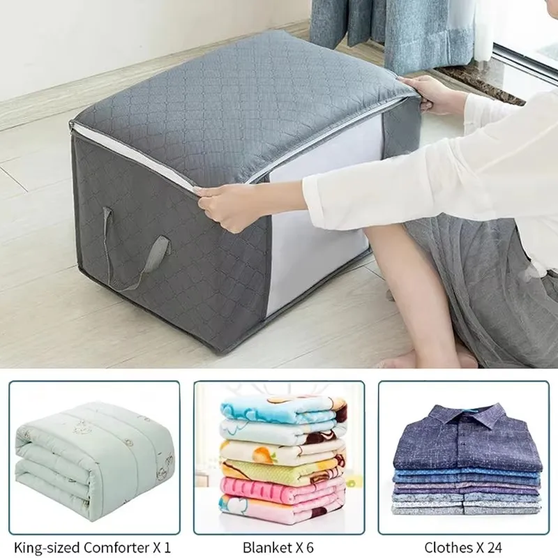 Kleidungs-Aufbewahrungsbox mit Großer Kapazität Transparente Wäsche-Organizer Reißverschluss 3