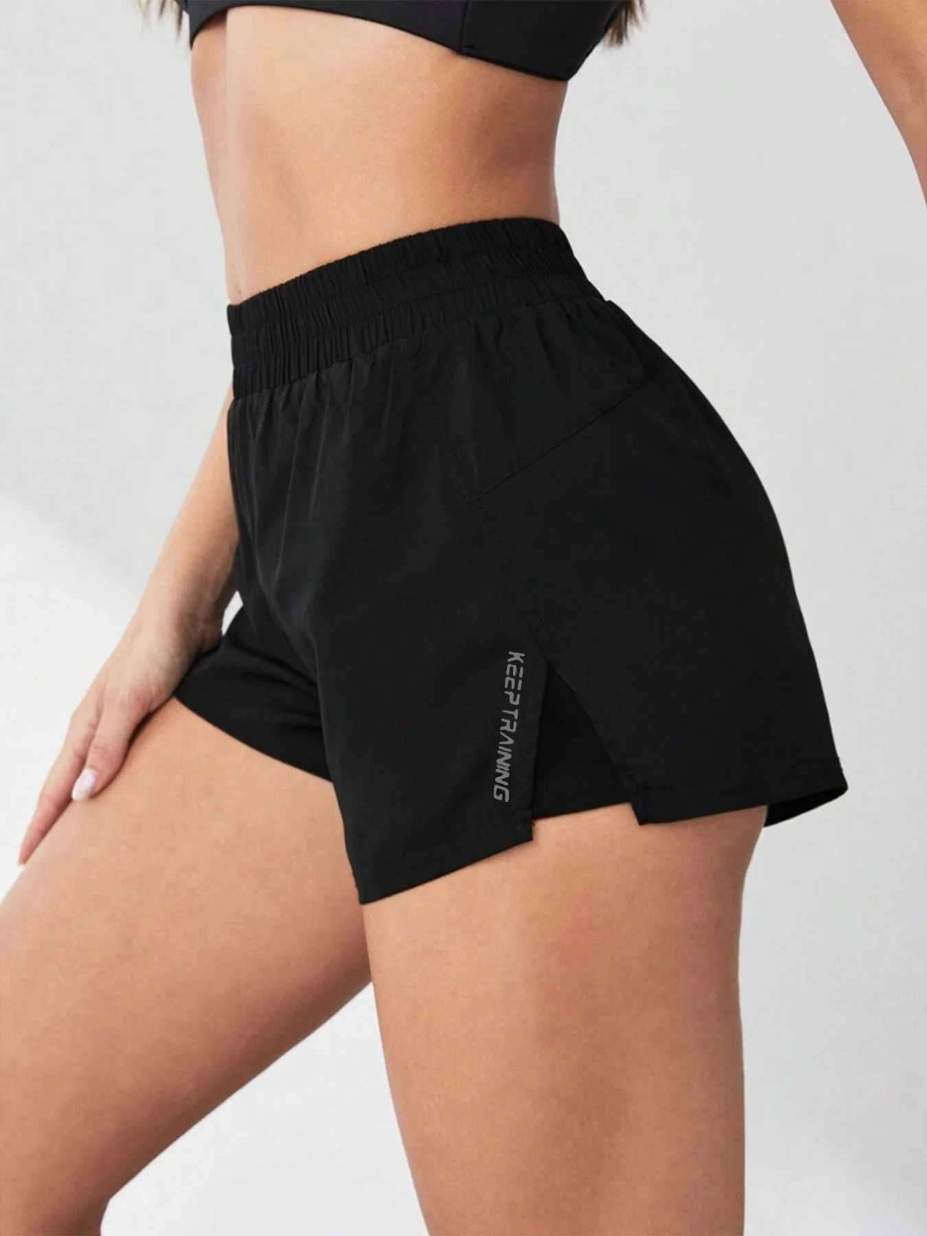 Neuer Stil Zweiteilig Anti-Exposition Yoga-Shorts Sport-Shorts Laufen Fitness