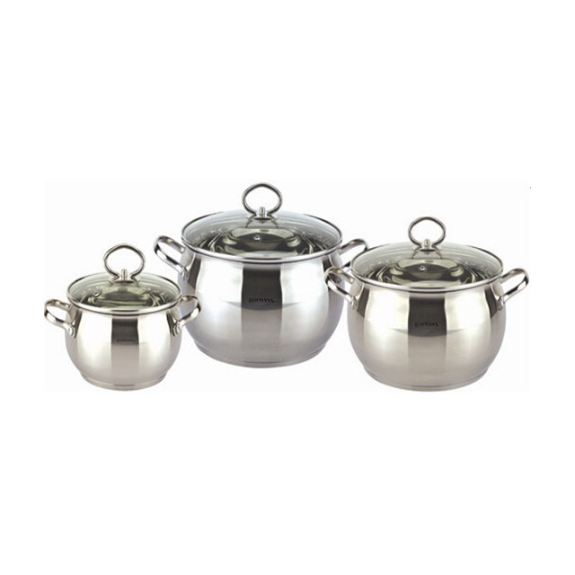 6-Piece Stainless Steel Cookware Set Removable Handle