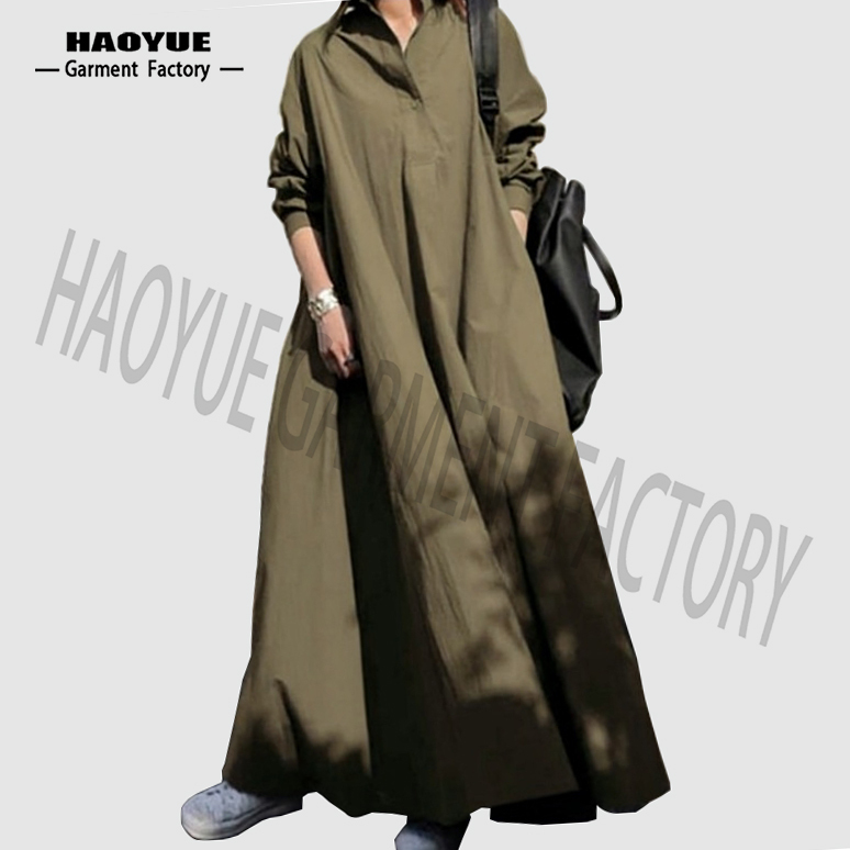 Vintage A-Line Cotton Linen Maxi Dress