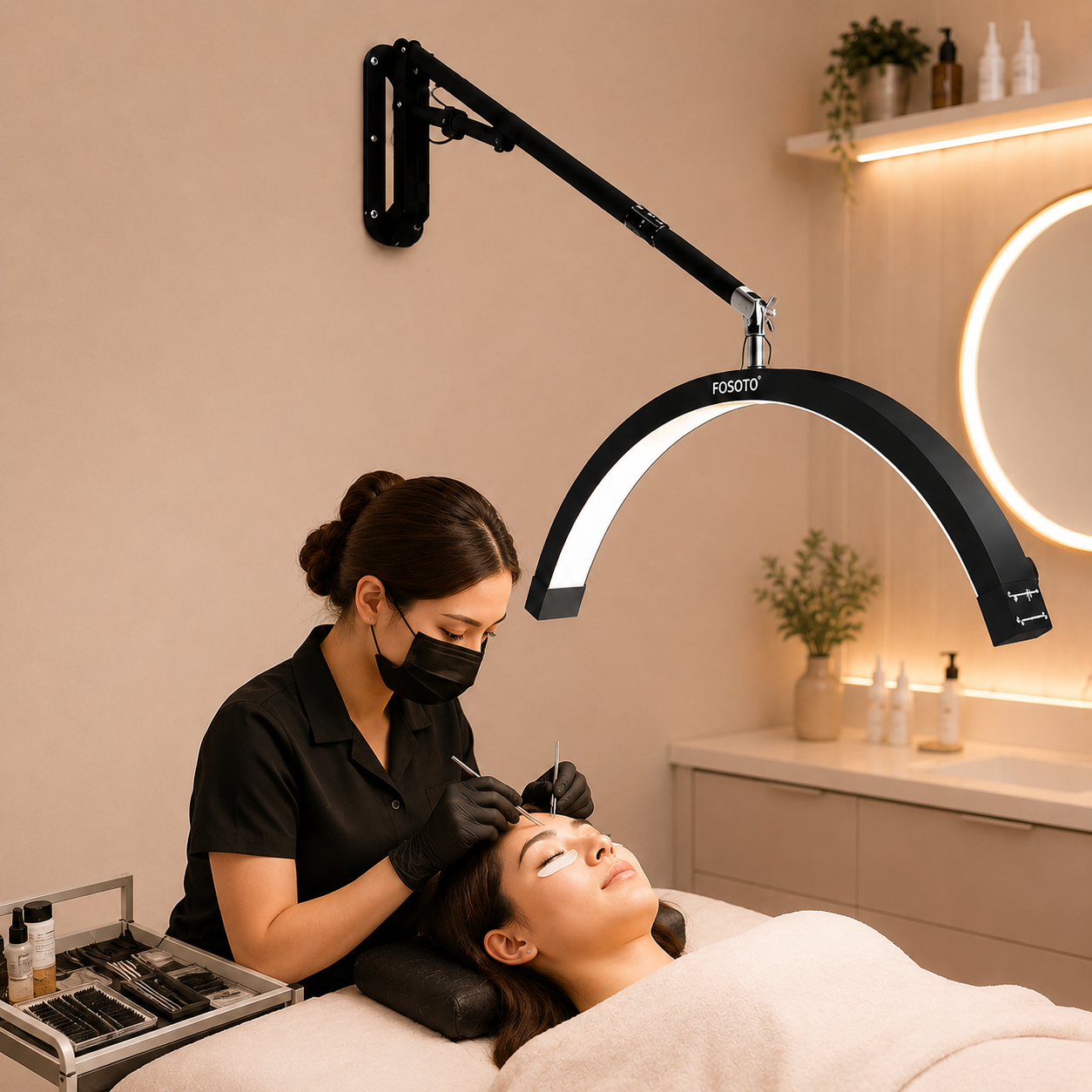 FOSOTO Ceiling Half Moon Lamp Scalable 90-120cm Wall-mounted