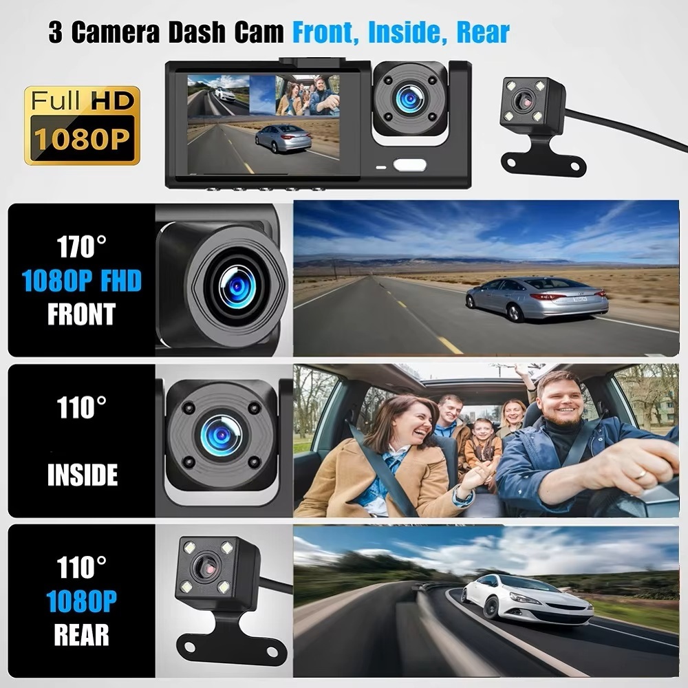 Dual Front Rear Dash Cam 1080P 4