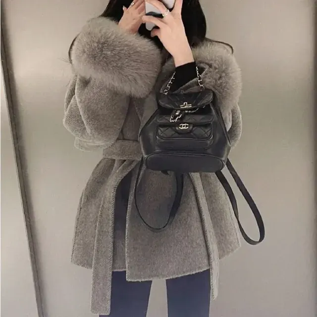 Wool Jacket With Fur Cuffs 1