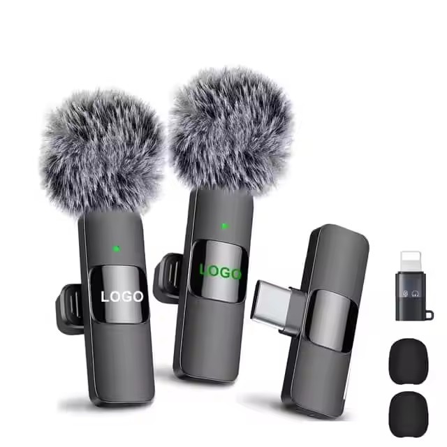 Portable K9 Mini Wireless Lavalier Microphone 2.4G Rechargeable