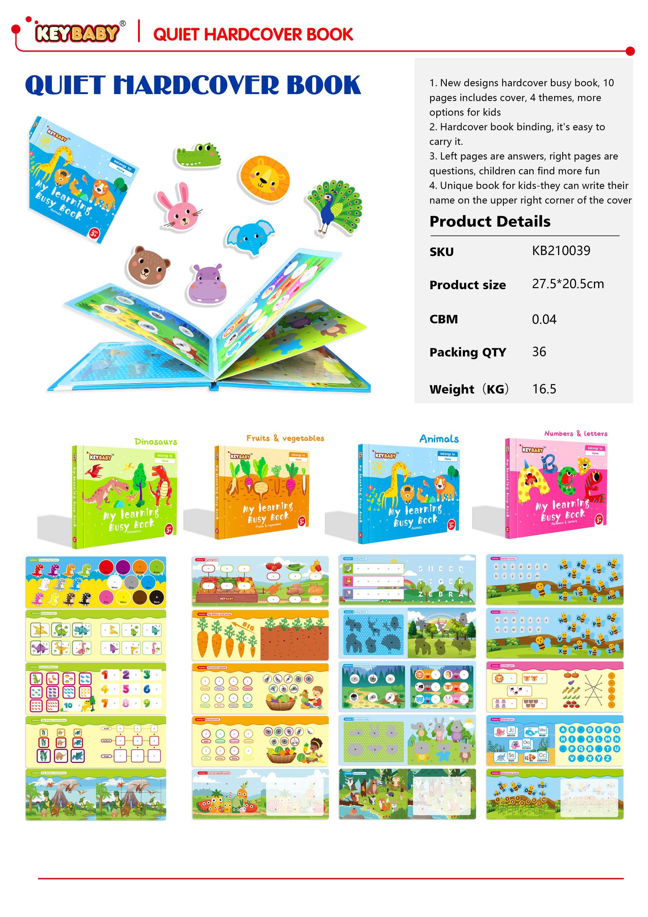 Dinosaur Animal Activity Board Book Toddlers 2