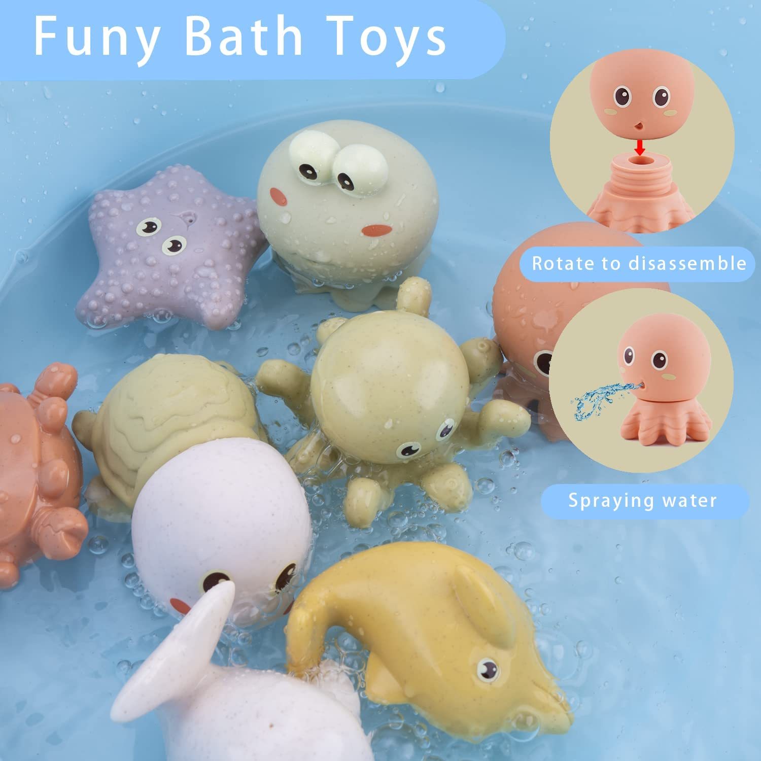 Mold-Free Silicone Dinosaur Bath Toy Set 4