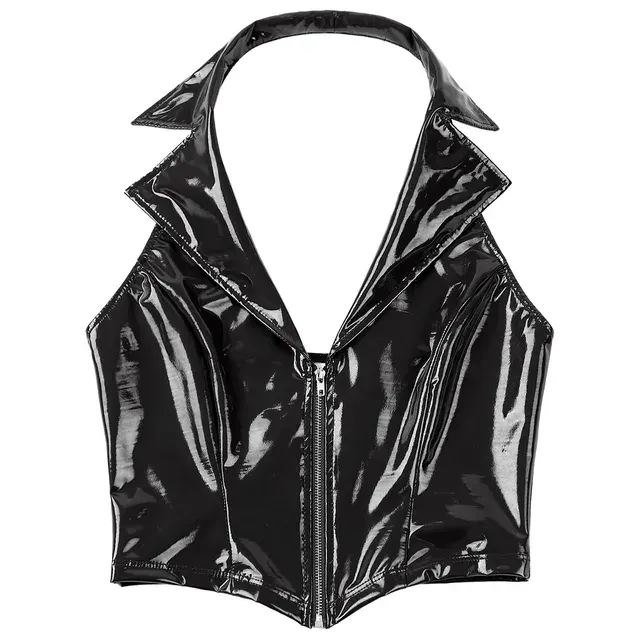 Latex Vest Crop Top 4