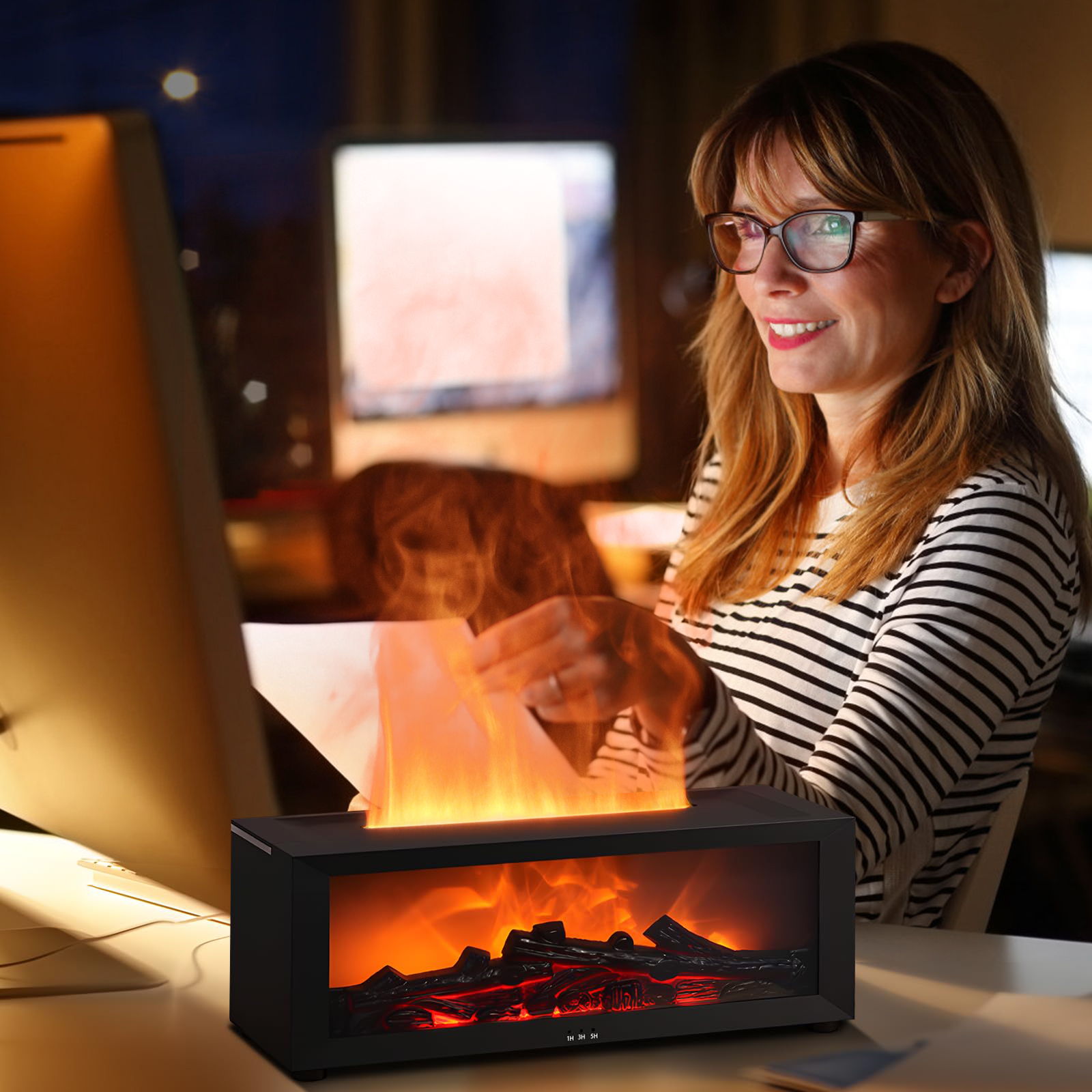 USB 3D Flame Ultrasonic Aromatherapy Diffuser & Mini