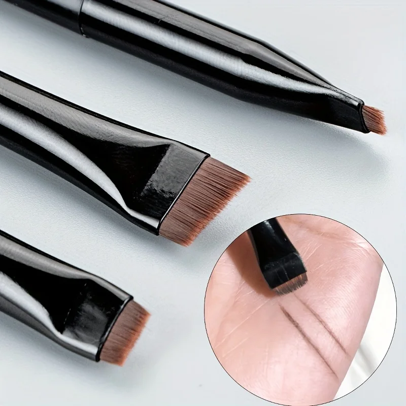 3-teiliges Make-up-Pinsel-Set Blade Eyeliner-Pinsel Feiner Schräg Abgeschrägter Augenbrauenpinsel 4