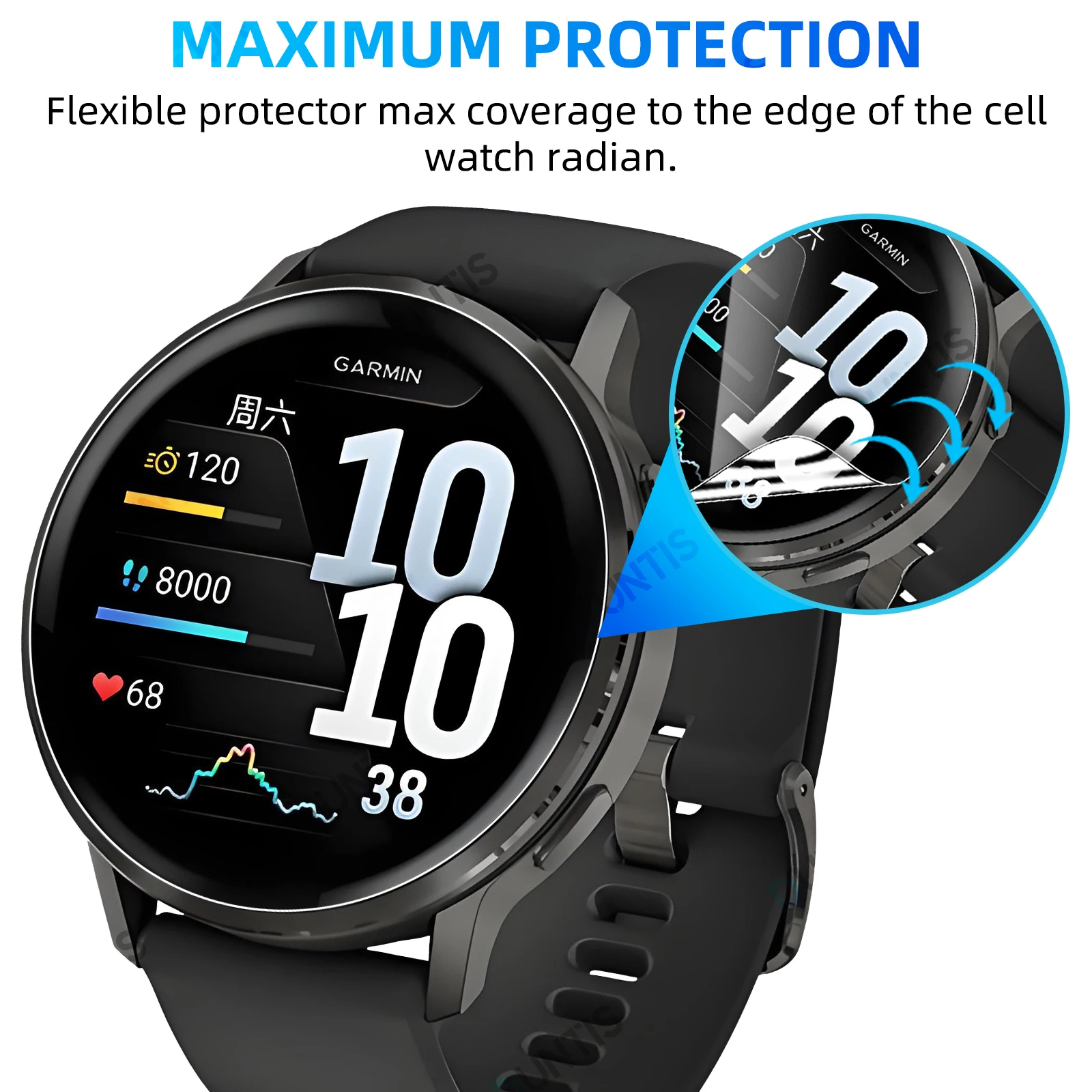 Hydrogel Screen Protector for Smartwatch, 45mm 3