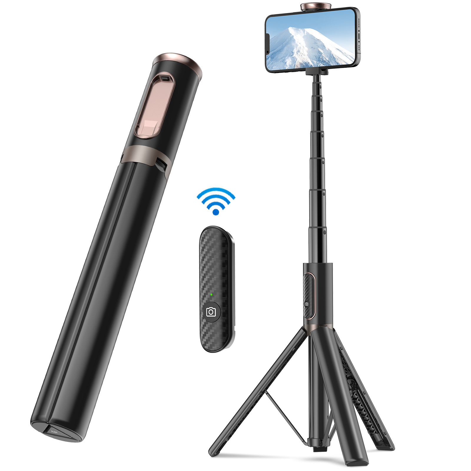 TONEOF 152cm Stainless Steel 360 Degree Rotating Selfie