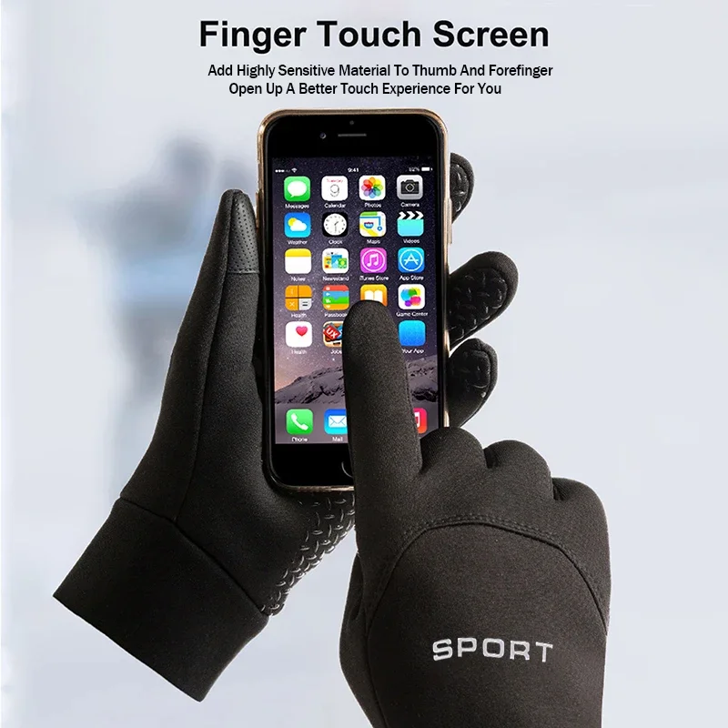 Warme Winterhandschuhe Touchscreen Winddicht Kältebeständig Fahrradhandschuhe Herren- und 3
