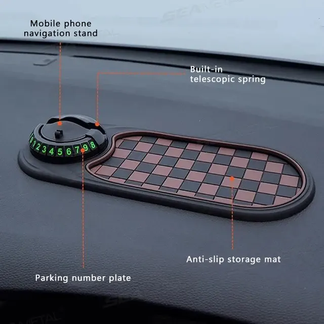2-in-1 Dashboard Anti-Slip Mat with Phone Holder 1