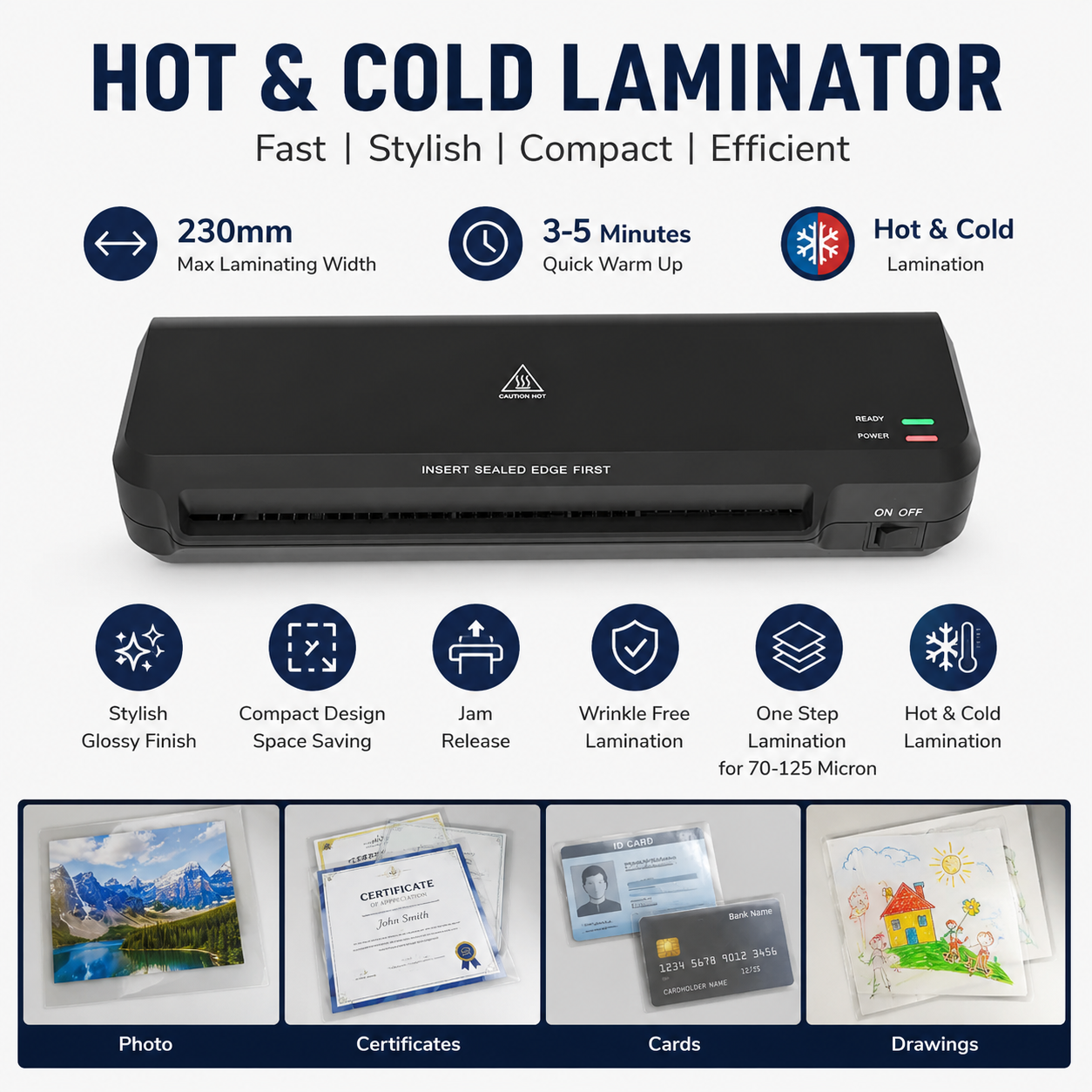 Desktop A4 Paper Laminating Machine Automatic Thermal 9 4