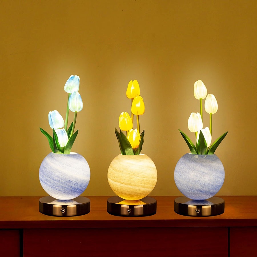 USB-C Rechargeable Tulip LED Table Lamp