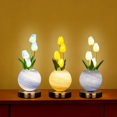 USB-C Rechargeable Tulip LED Table Lamp