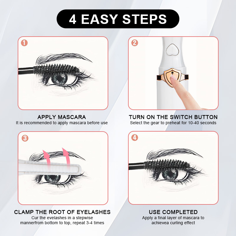 USB Rechargeable 3D Heated Eyelash Curler 4