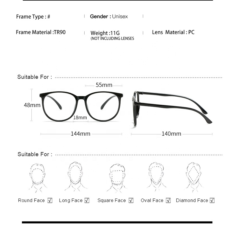 Fashion Blue Light Blocking Glasses Computer Gaming TV 3