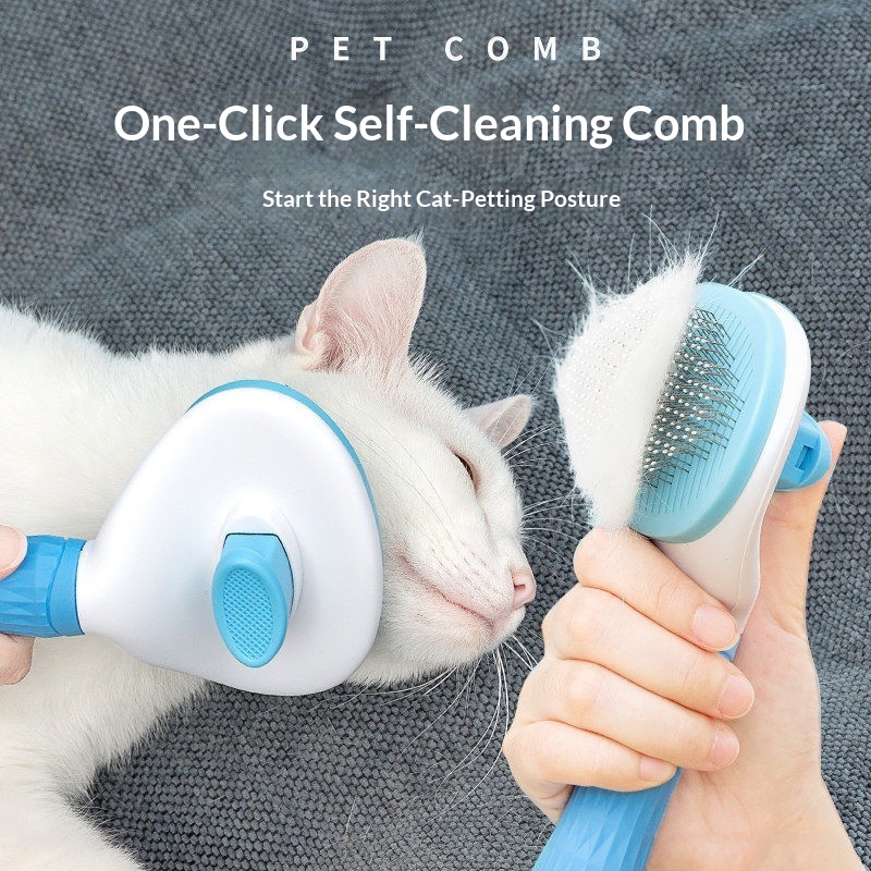 Self-Cleaning Stainless Steel Pin Brush for Pets 4