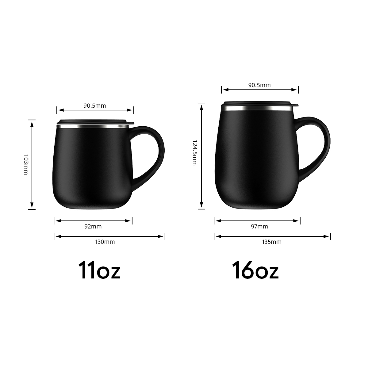 Egg-Shaped Insulated Coffee Mug 16oz Handle 4