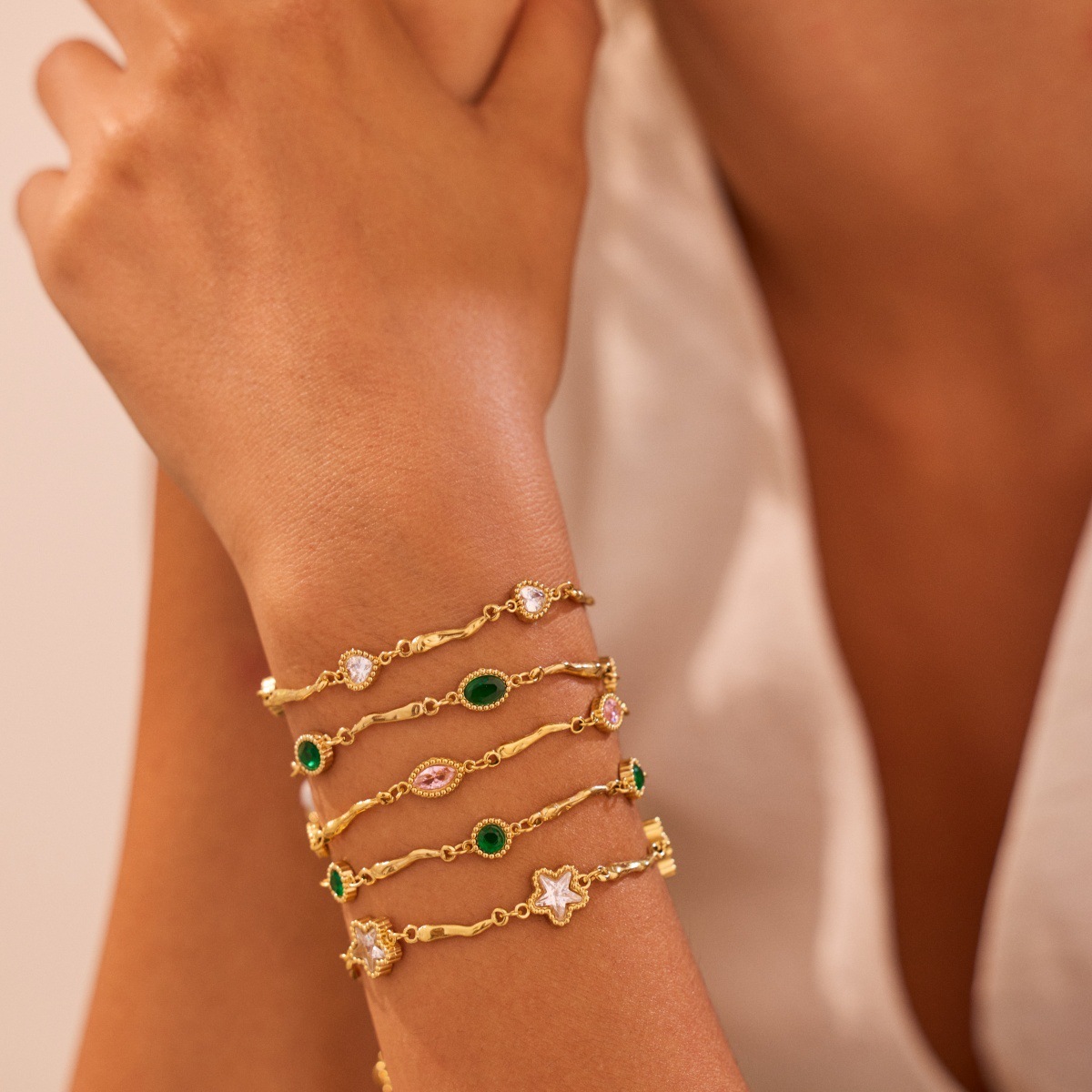 Bohemian 18K Gold Plated Stainless Steel Bracelet Vintage