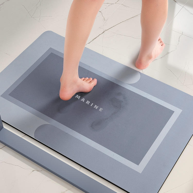 Non-Slip Diatomite Bath Mats Water Absorbent Floor Printed