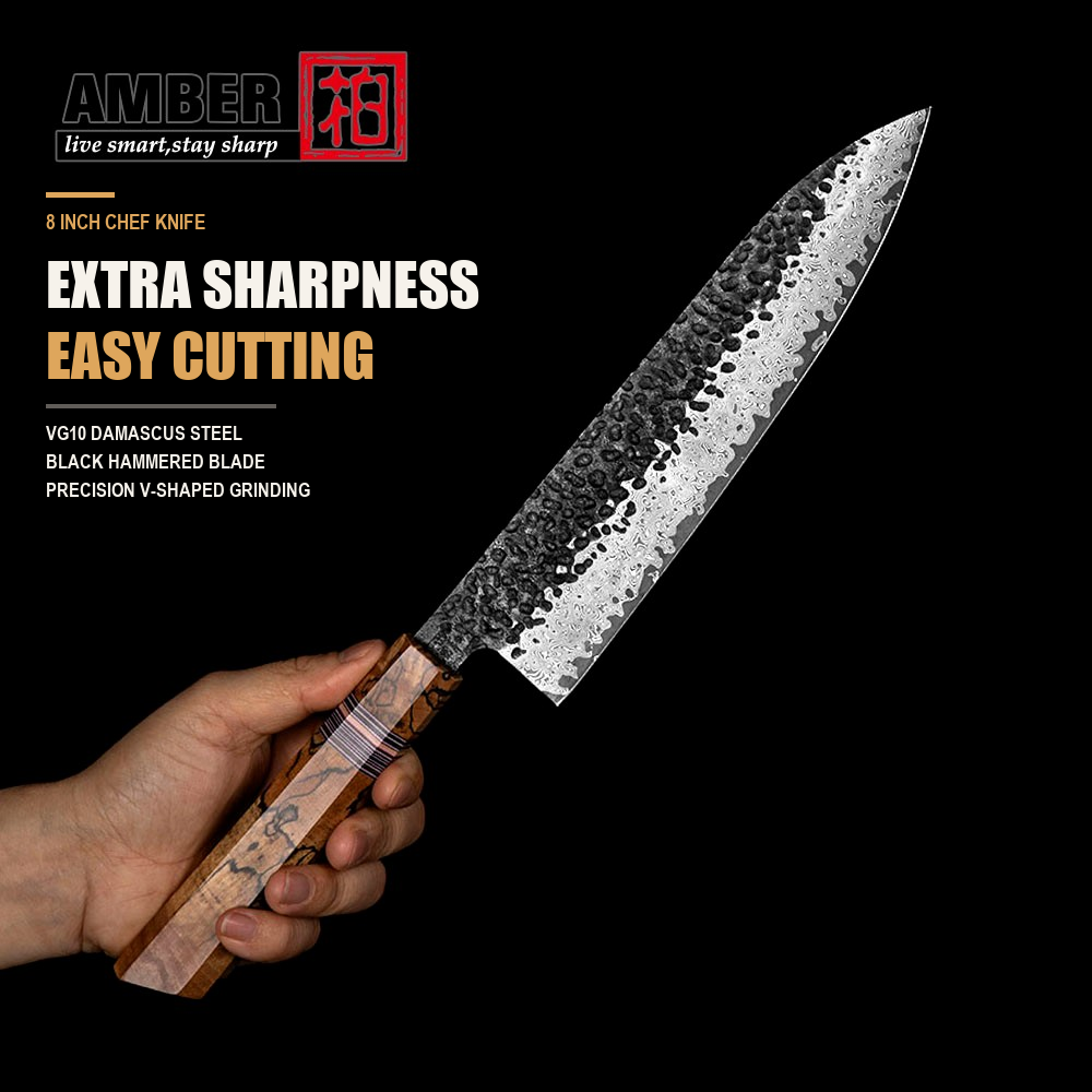 6-Piece Hammered Damascus Chef Knife Set 2