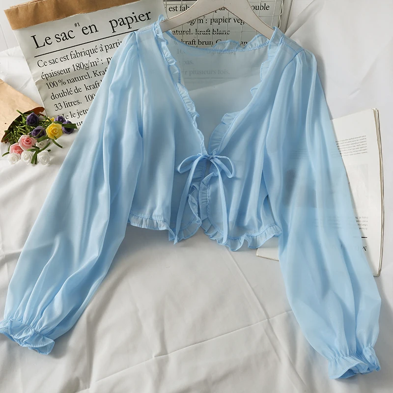 Frauen Dünne Mantel Casual Spitze Bogen Sommer Sonnenschutz 3