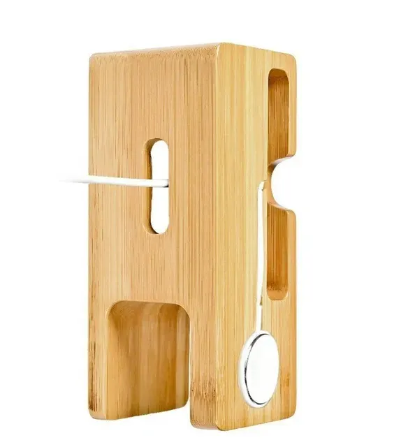 Bambus-Ladestation Multifunktionaler Holzhalter 4