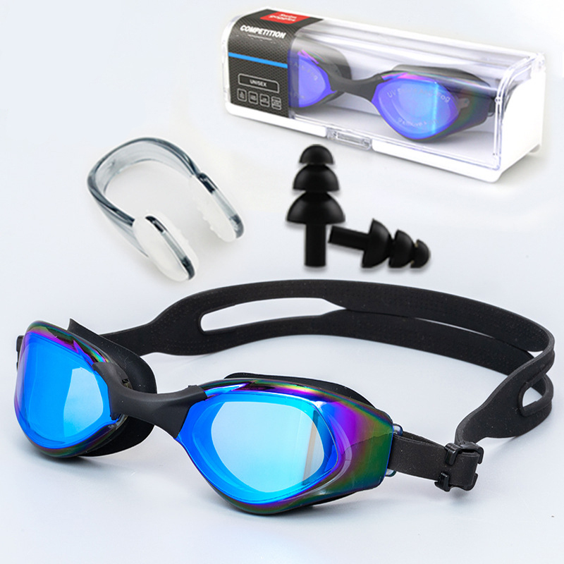 Schwimmbrille-Set mit Ohrstöpseln und Nasenklemme