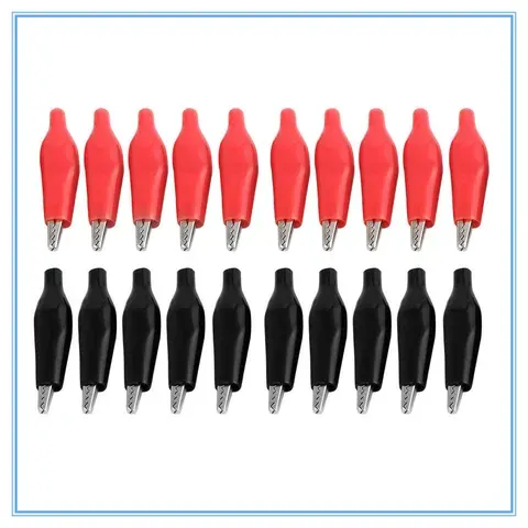 20 Mini Alligator Test Clips, 28 mm