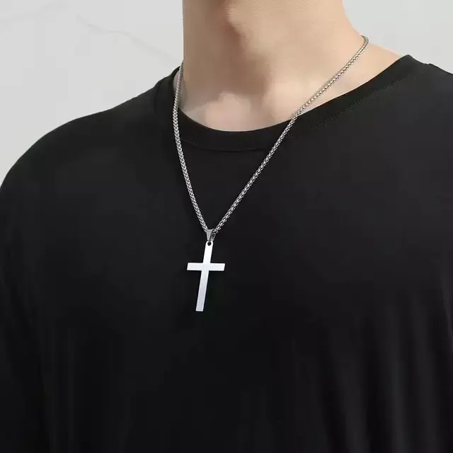 Stainless Steel Cross Pendant Link Chain 3