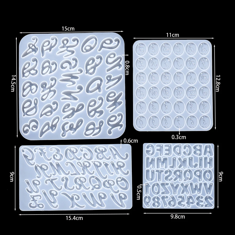Alphabet Epoxidharz Silikonform Buchstaben Zahlenform DIY Schlüsselanhänger Ohrring 2