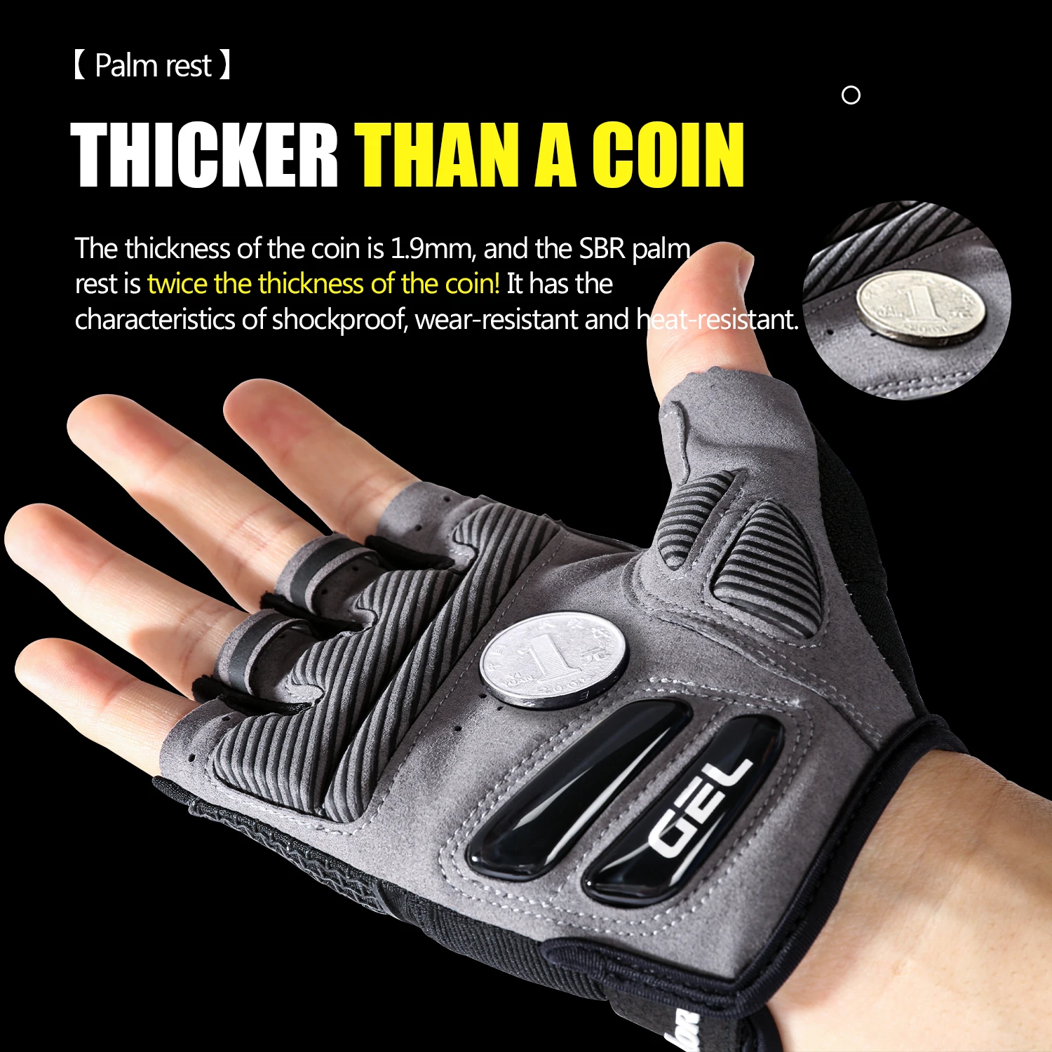 Black Silicone Half-Finger Cycling Gloves 3