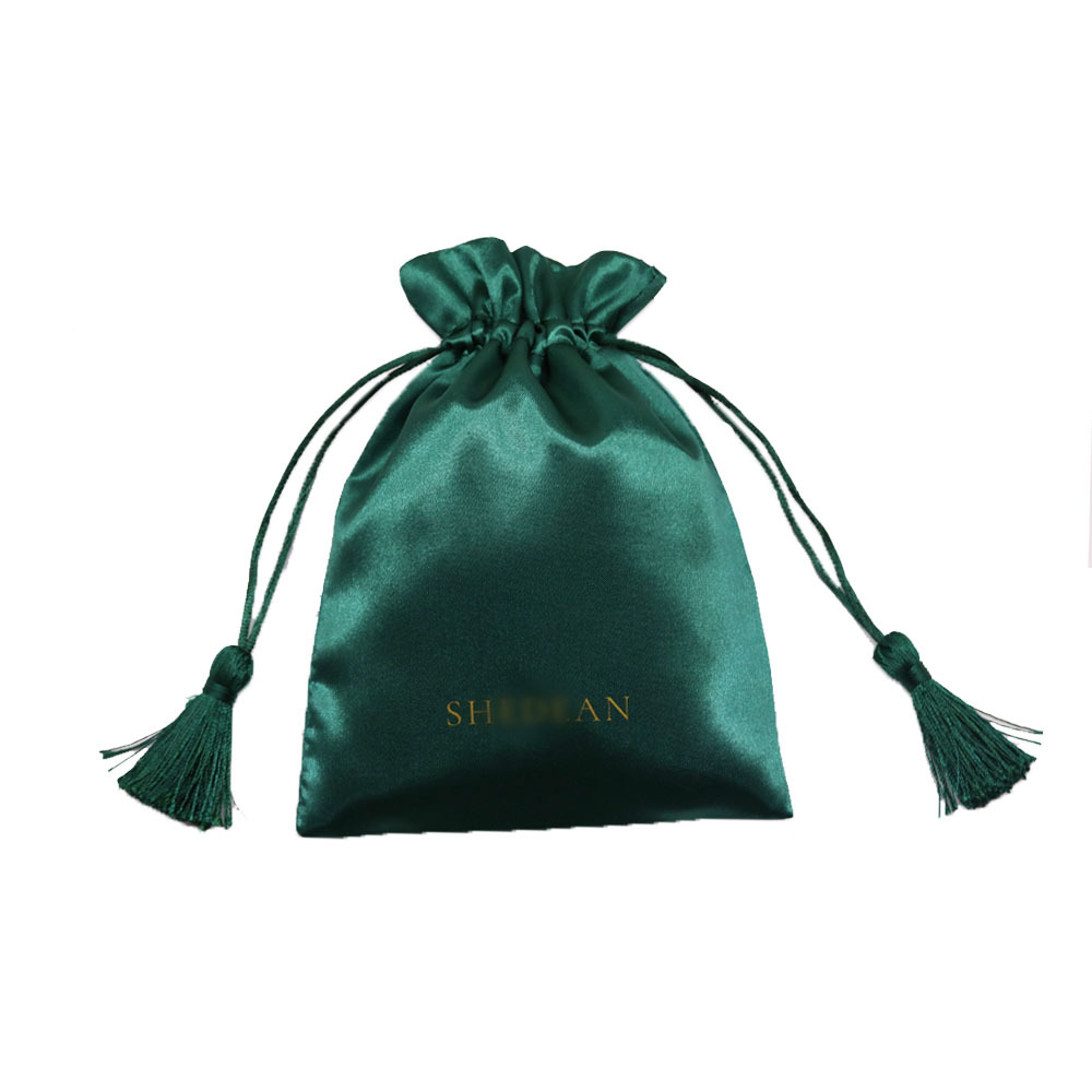 Double-Layer Satin Wig Bag with Tassel 2