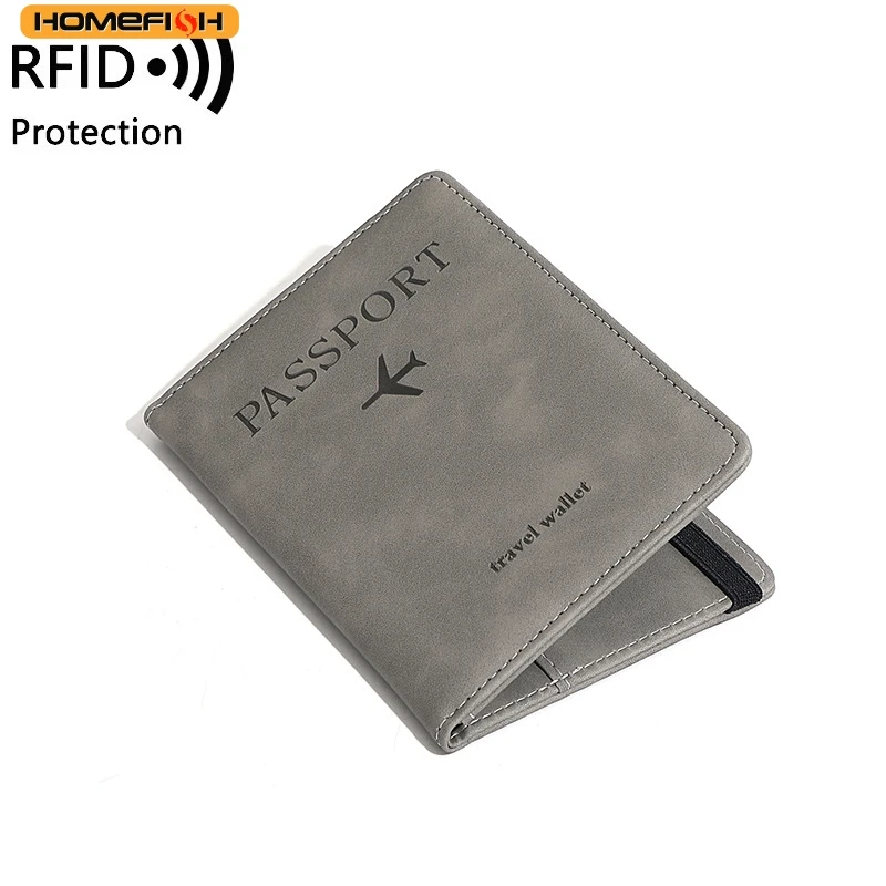 HOMEFISH Damen Herren RFID Vintage Business Reisepasshülle Multifunktions-ID-Bankkarten-Etui 2