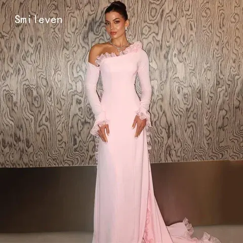 Smileven Luxuriöses Rosa Meerjungfrau-Abendkleid Schulterfrei Elegante Formelle Ballkleider