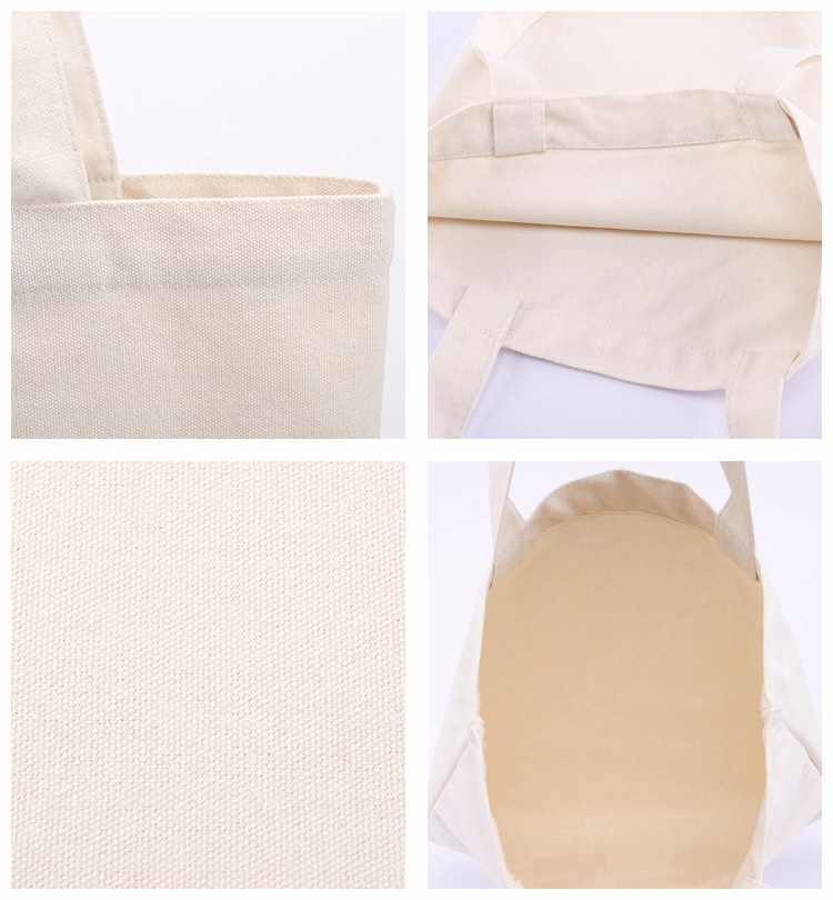 Reusable White Cotton Canvas Tote Bag 3