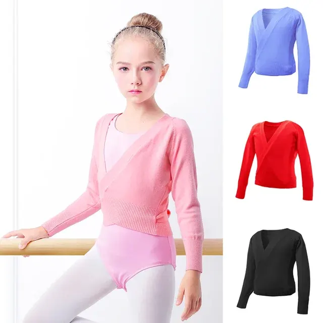 Frühling Herbst Wrap Ballett Pullover Strickjacken für Mädchen 3
