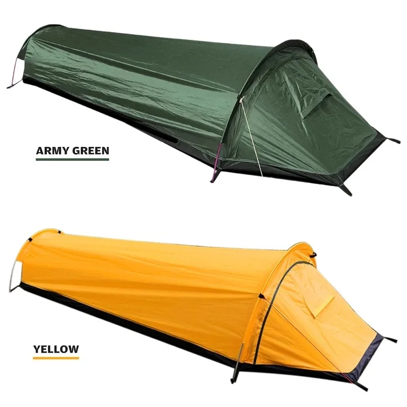 Einpersonen-Campingzelt Ultraleichter Kompakter Schlafsack Wasserdichter Rucksack mit Großem 2