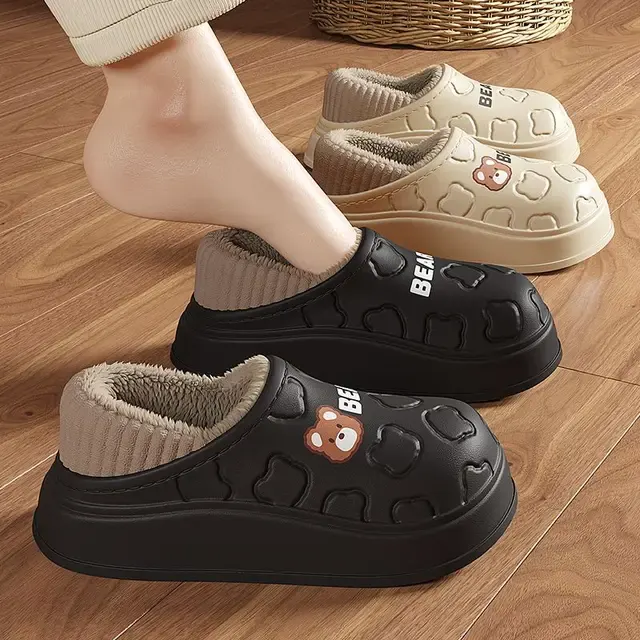 Waterproof Plush Cotton Slippers for Couples 1